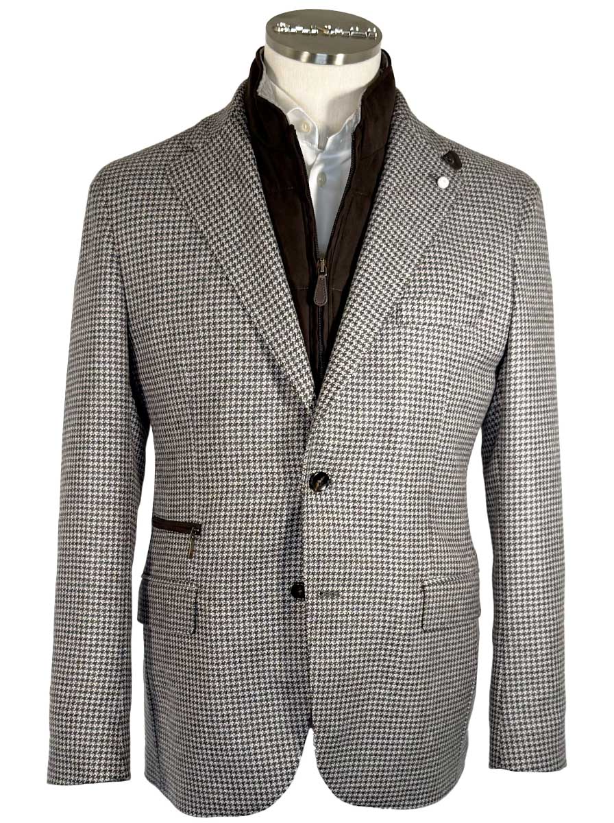 Luigi Bianchi Jacket/Blazer Luigi Bianchi - Puppy Tooth Travel Blazer