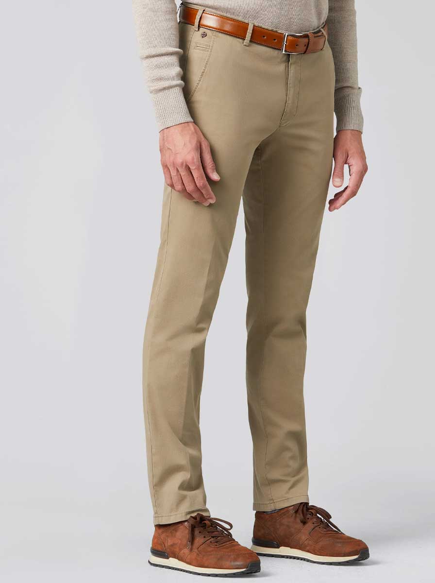 Meyer Chinos/Trousers Meyer - Bonn Stone Cotton Chino