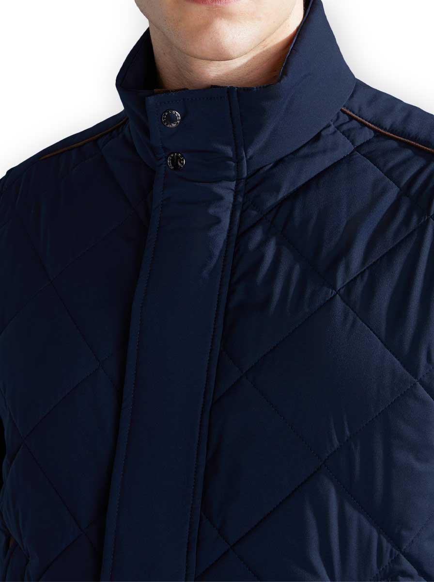Paul & Shark Coats Paul & Shark - Quilted Jacket with Alcantara® Details