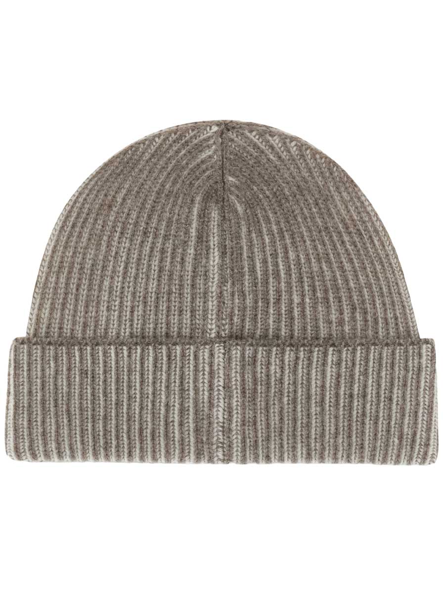 Paul & Shark Headwear Paul & Shark - Wool and Cashmere Ribbed Beige Beanie