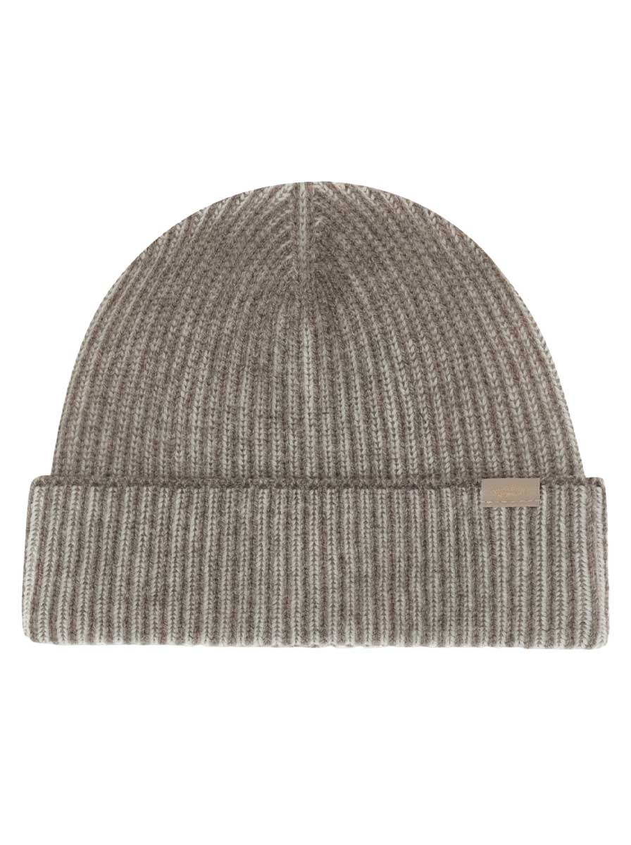 Paul & Shark Headwear Paul & Shark - Wool and Cashmere Ribbed Beige Beanie
