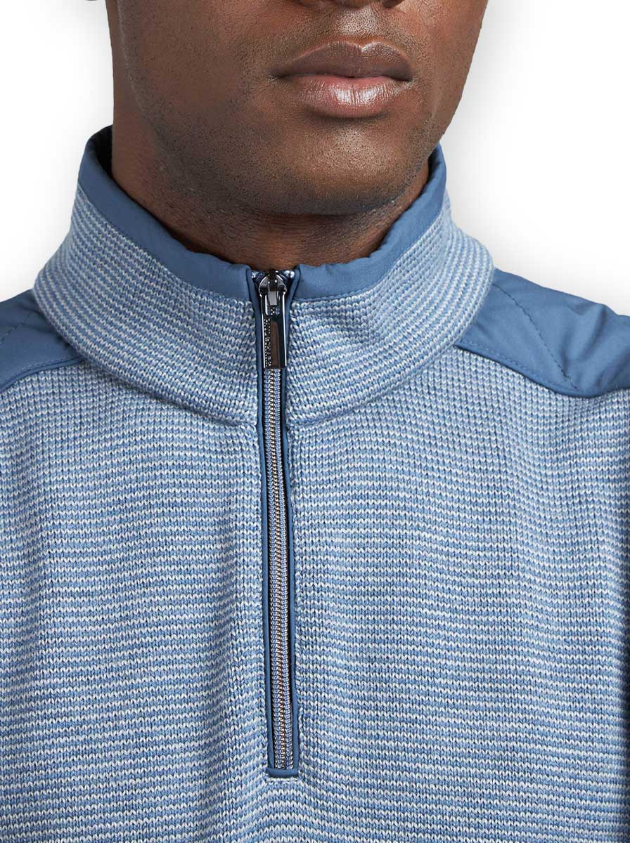 Paul & Shark Knitwear & Jumpers Paul & Shark - Knitwear - Cool Touch Wool Quater Zip Sweater With Typhoon® Platinum Trim