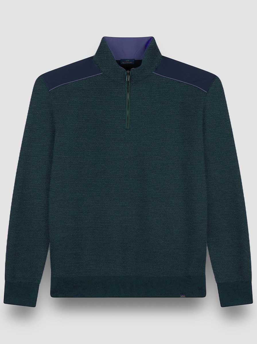 Paul & Shark Knitwear & Jumpers Paul & Shark - Knitwear - Quater Zip Jumper w/ Typhoon Trim
