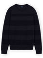 Paul & Shark Knitwear & Jumpers Paul & Shark - Knitwear - Self Stripe Shark Tag Crewneck Sweater