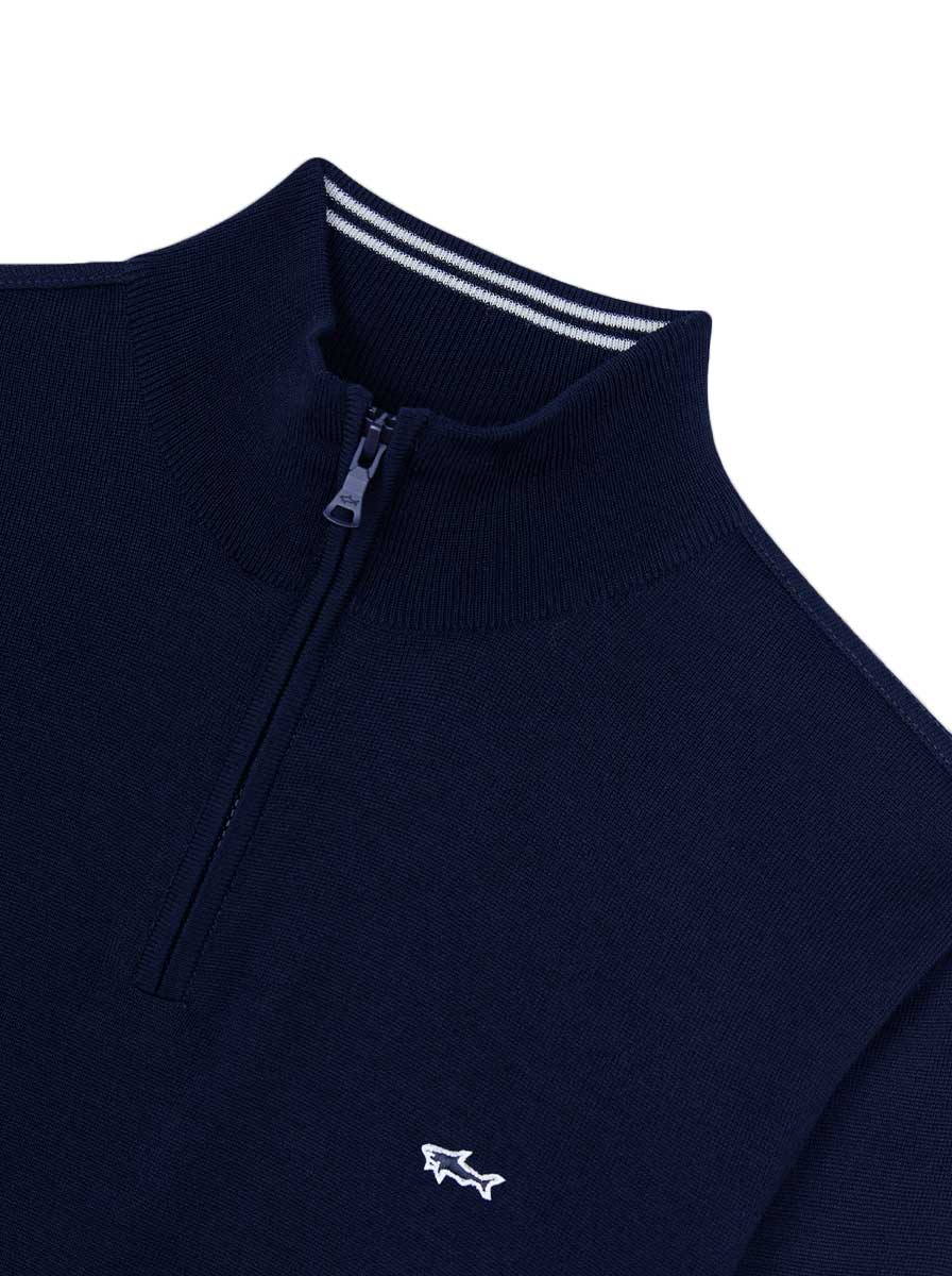 Paul & Shark Knitwear & Jumpers Paul & Shark - Navy Wool half Zip Sweater