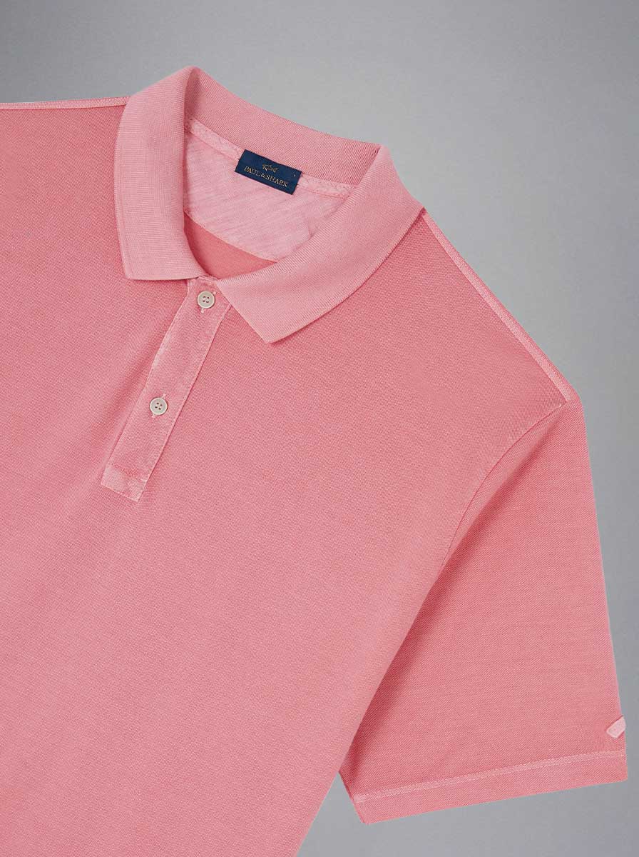 Paul & Shark Polo & T-Shirts Paul & Shark - Garment Dyde Cotton Piqué Pink Polo