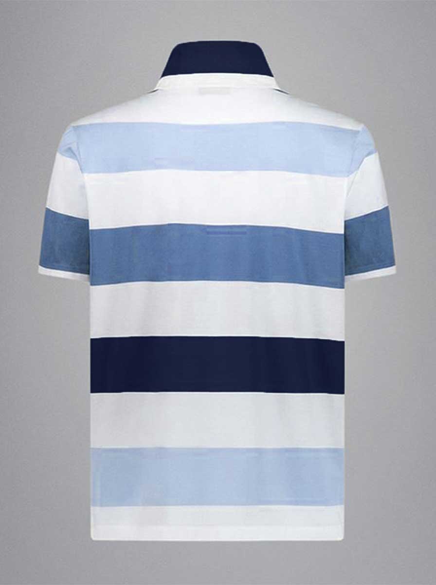 Paul & Shark Polo & T-Shirts Paul & Shark - Striped Double Mercerised Jersey Cotton Blue Polo