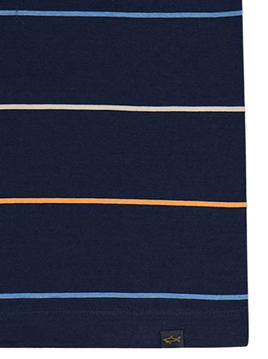 Paul & Shark Polo & T-Shirts Paul & Shark - Striped Double Mercerised Jersey Cotton Navy Polo