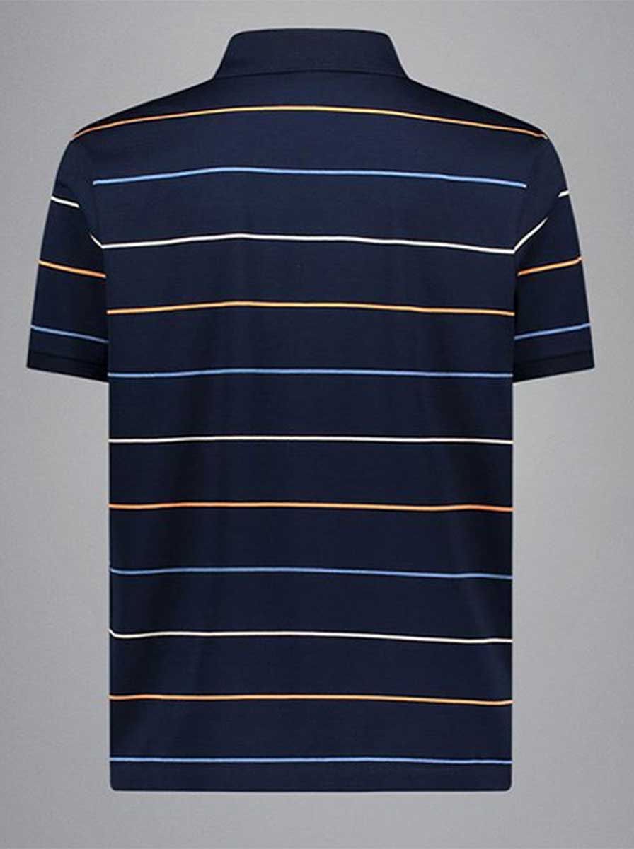 Paul & Shark Polo & T-Shirts Paul & Shark - Striped Double Mercerised Jersey Cotton Navy Polo