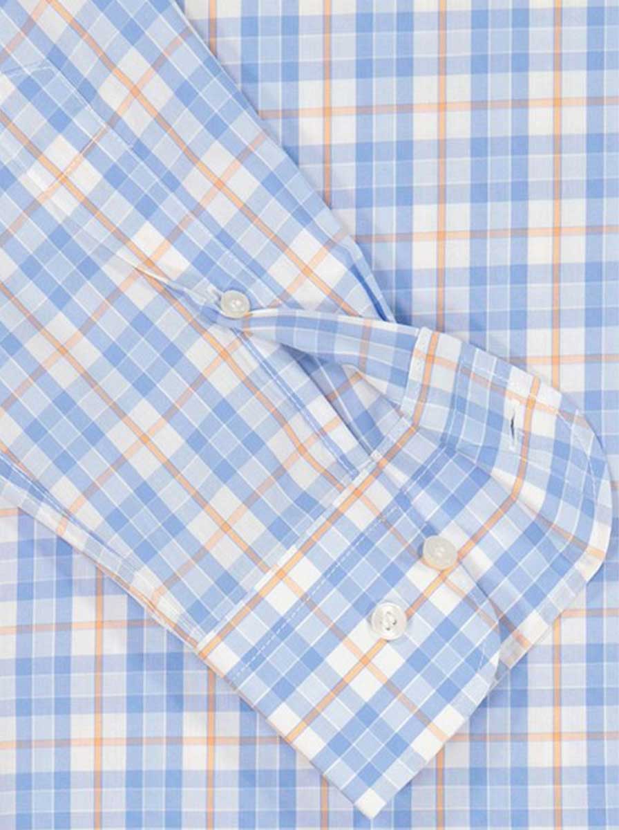 Paul & Shark Shirts Paul & Shark - Button Down Blue/Orange Check Long Sleeve Shirt