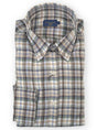 Paul & Shark Shirts Paul & Shark - Long Sleeve Shirt - Beige & Forest Check Button Down Flannel
