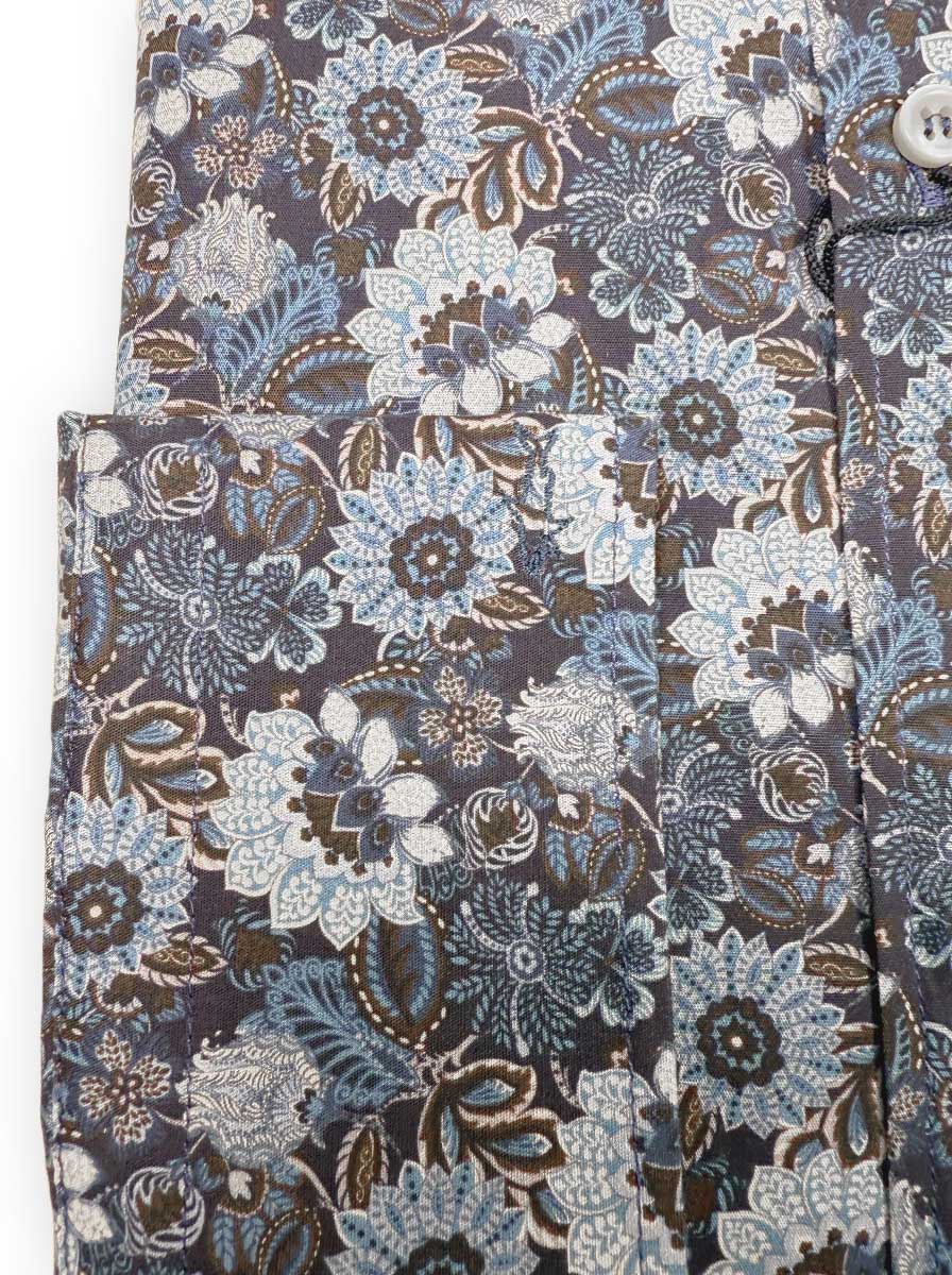 Paul & Shark Shirts Paul & Shark - Long Sleeve Shirt - Navy Floral Print