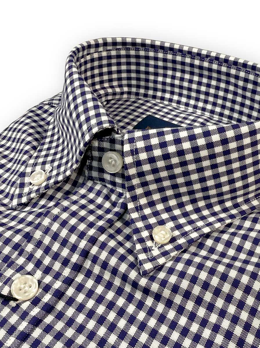 Paul & Shark Shirts Paul & Shark - Long Sleeve Shirt - Oxford Gingham Navy Button Down