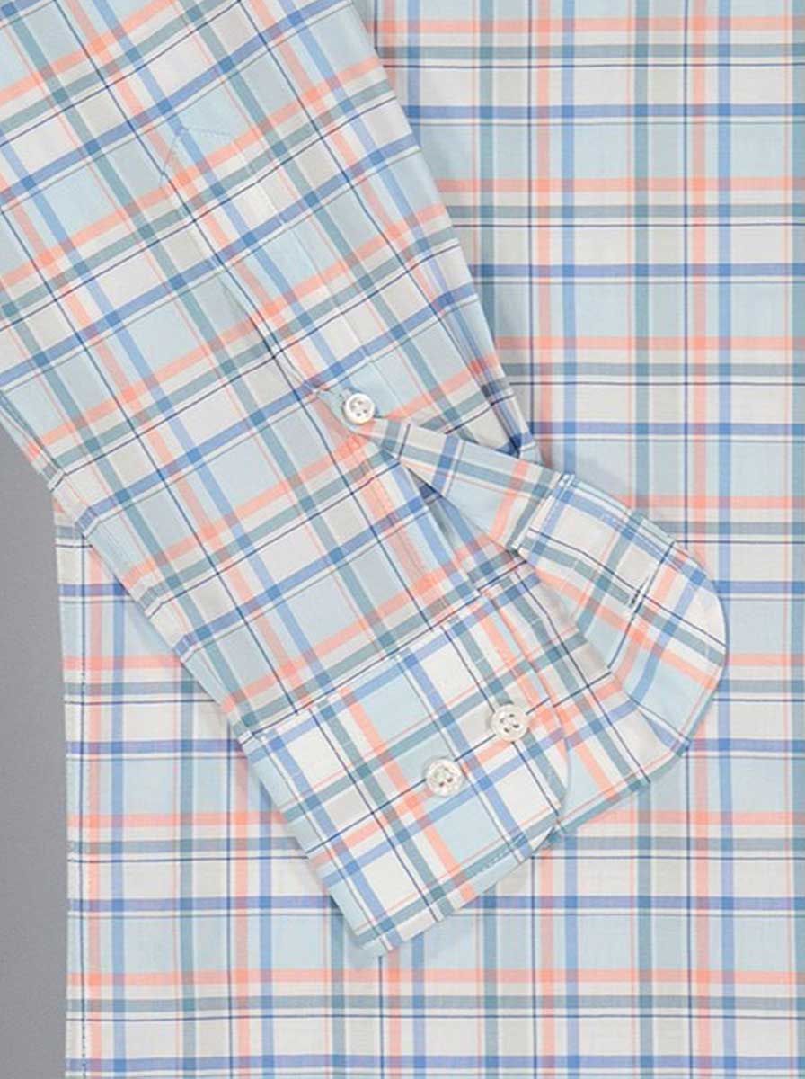 Paul & Shark Shirts Paul & Shark - Multi Check 120/2 Cotton Light Blue Shirt
