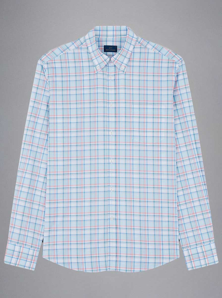 Paul & Shark Shirts Paul & Shark - Multi Check 120/2 Cotton Light Blue Shirt