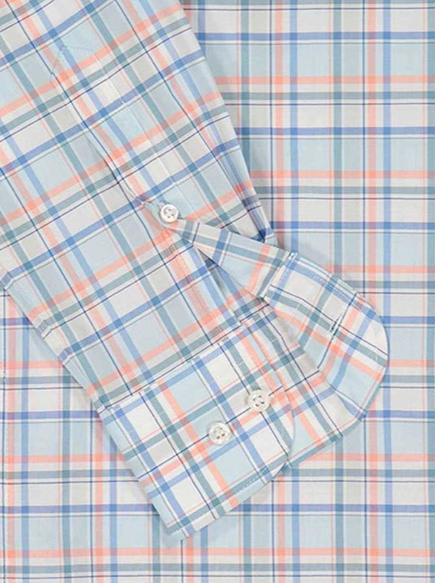 Paul & Shark Shirts Paul & Shark - Multi Check 120/2 Cotton Light Blue Shirt
