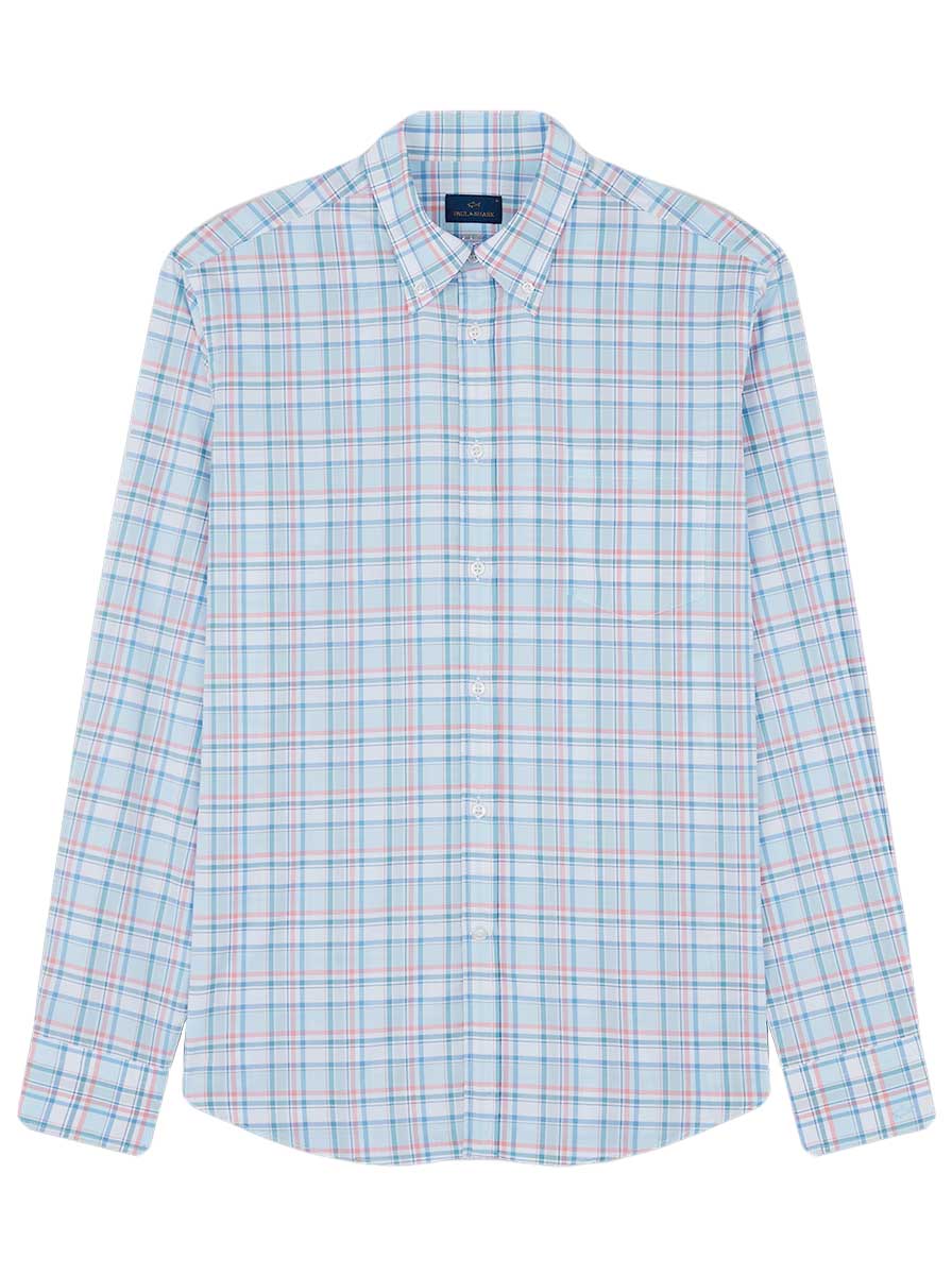 Paul & Shark Shirts Paul & Shark - Multi Check 120/2 Cotton Light Blue Shirt