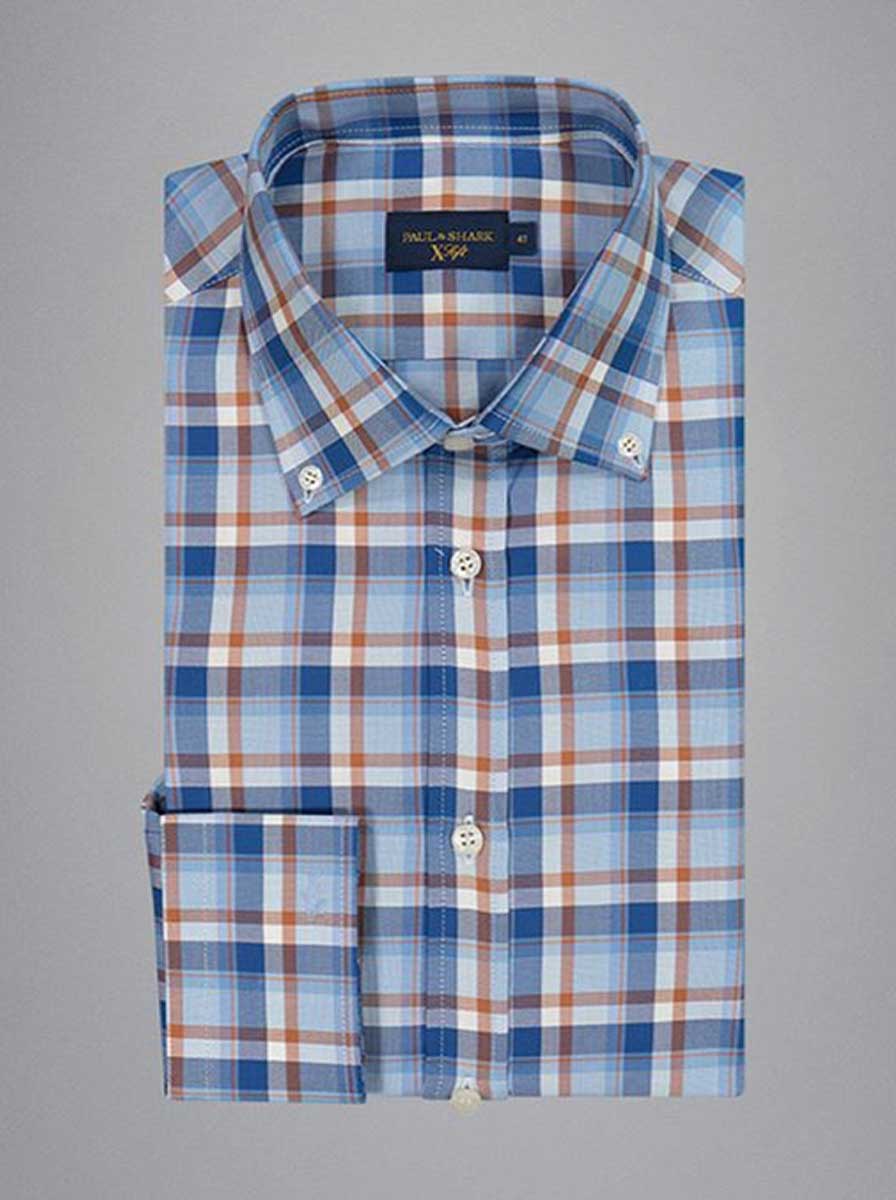 Paul & Shark Shirts Paul & Shark - Multi Check X-Soft Cotton Blue Shirt