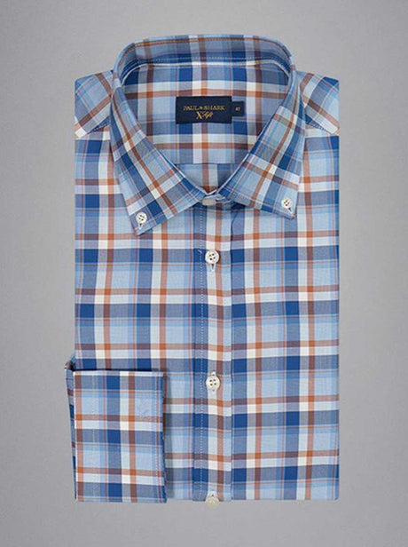 Paul & Shark Shirts Paul & Shark - Multi Check X-Soft Cotton Blue Shirt