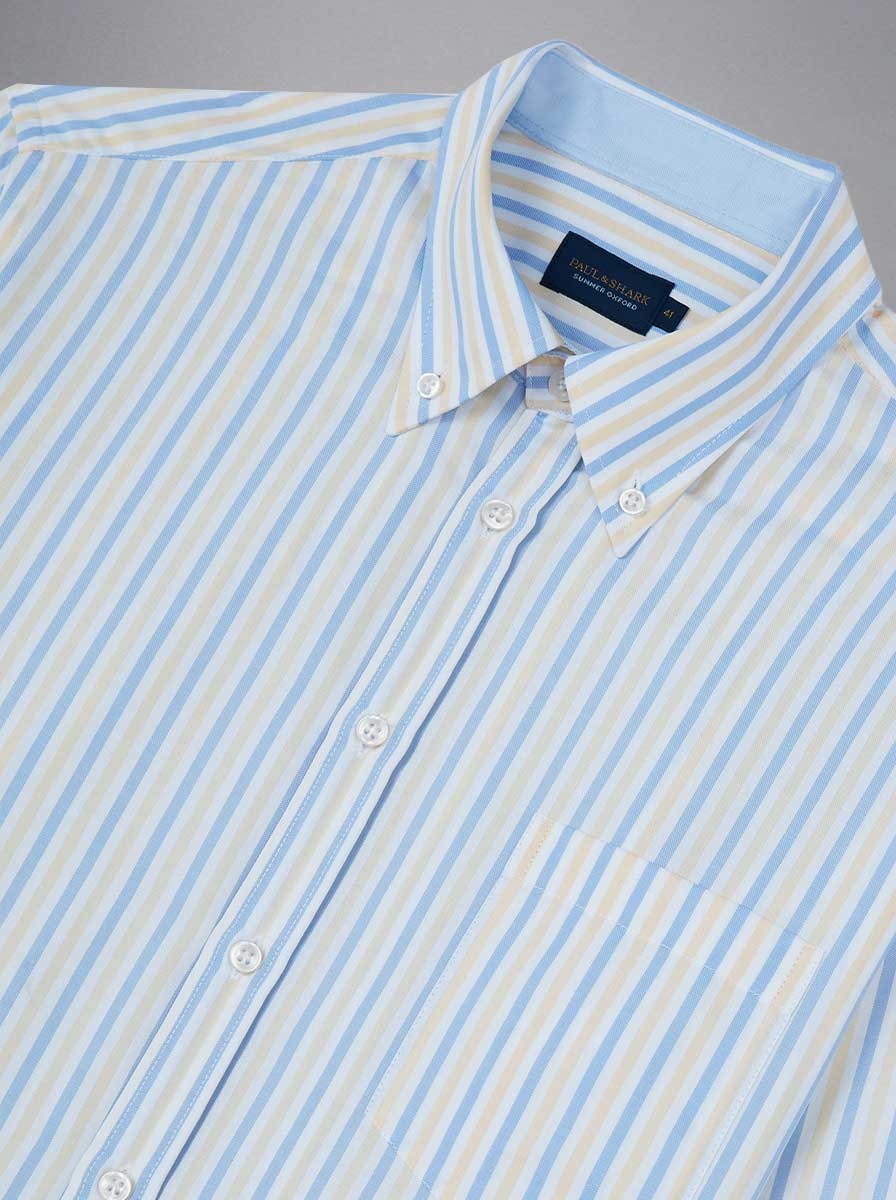 Paul & Shark Shirts Paul & Shark - Multi Stripe Cotton Yellow Shirt