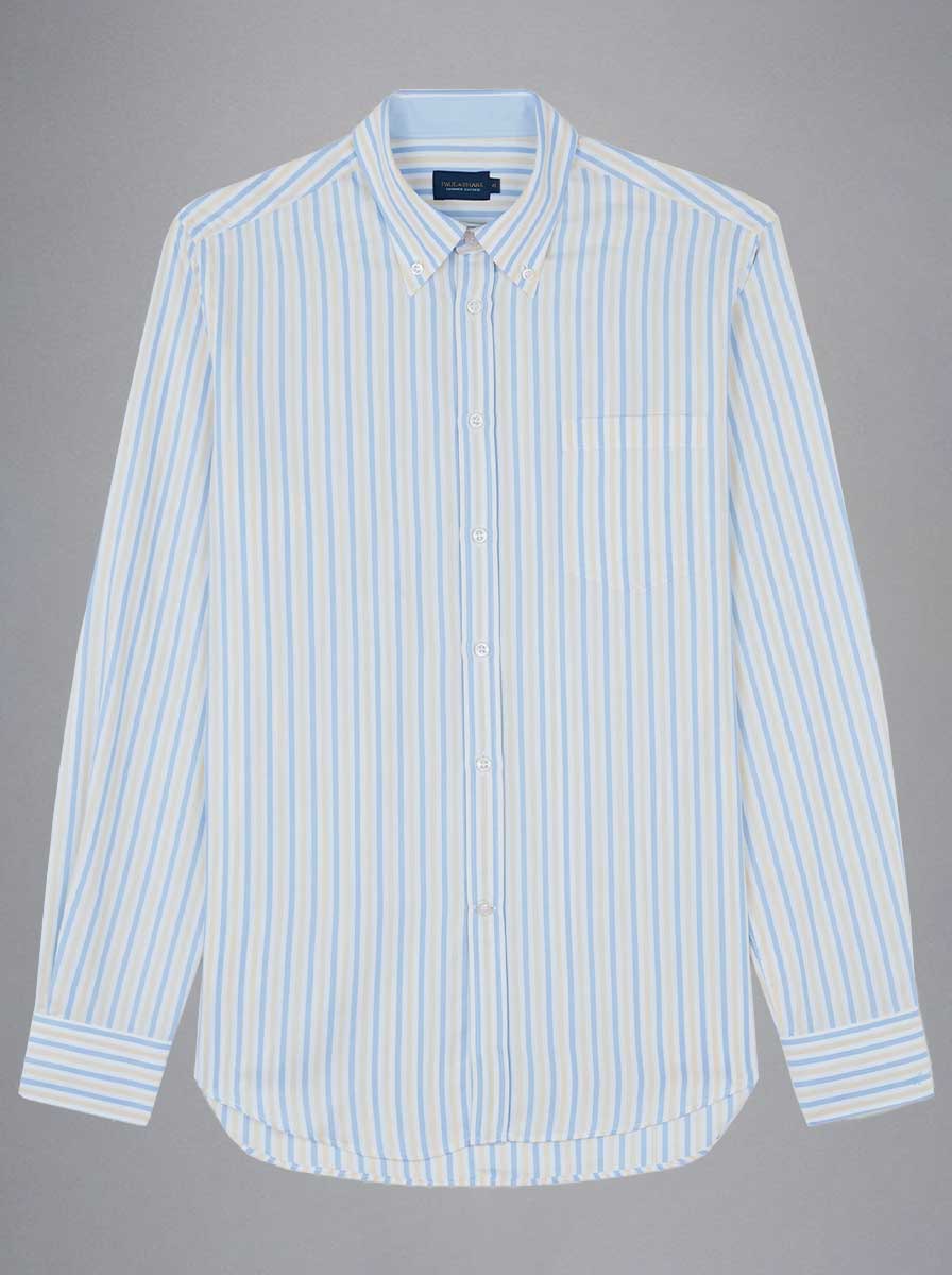 Paul & Shark Shirts Paul & Shark - Multi Stripe Cotton Yellow Shirt