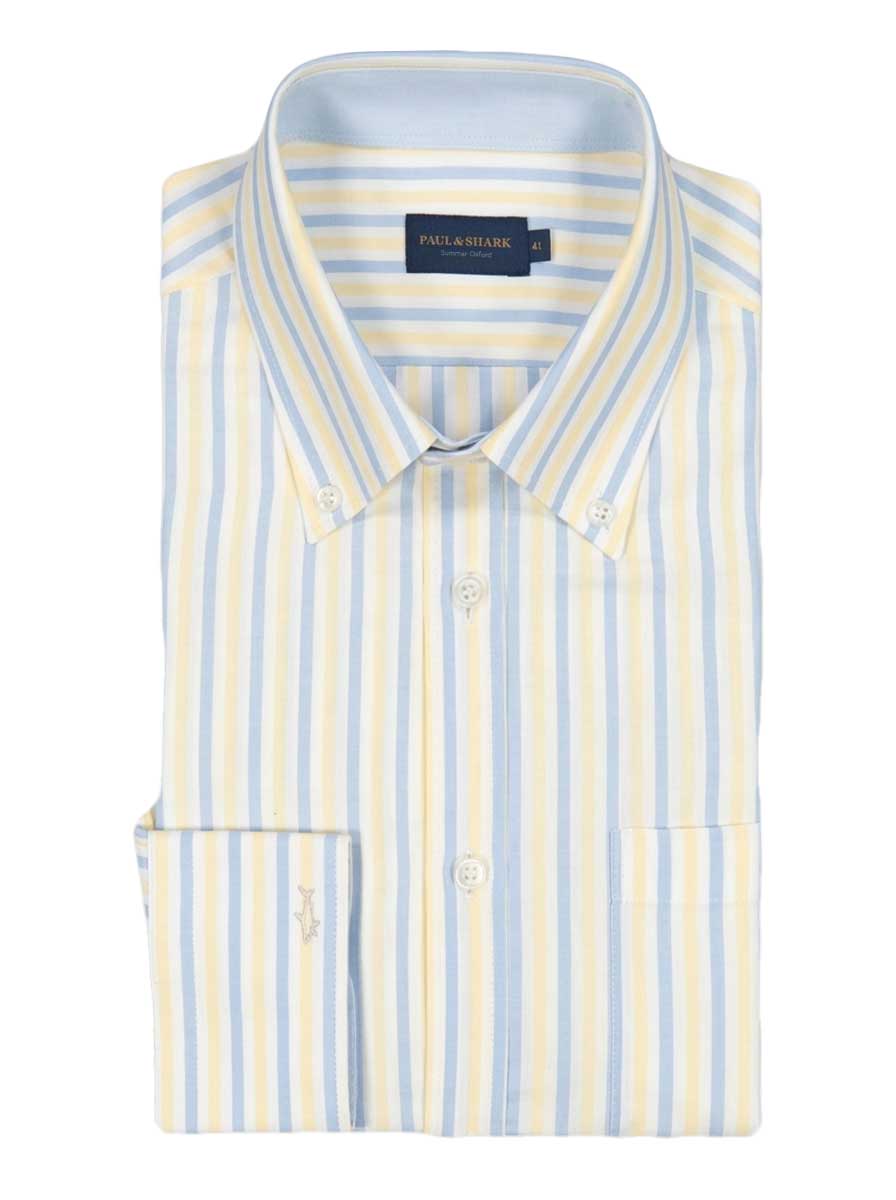 Paul & Shark Shirts Paul & Shark - Multi Stripe Cotton Yellow Shirt