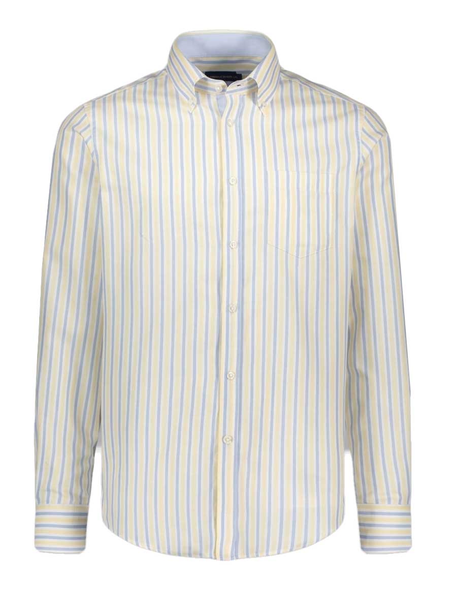 Paul & Shark Shirts Paul & Shark - Multi Stripe Cotton Yellow Shirt