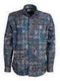 Poggianti Shirts Poggianti - Shirt - Blue Embroidered Floral Details