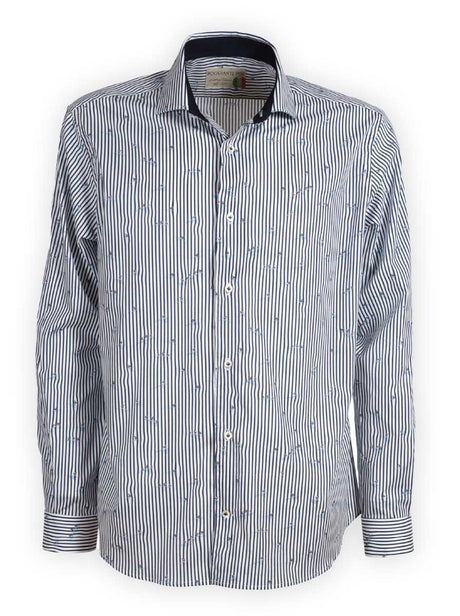 Poggianti Shirts Poggianti - Shirt - Navy Striped Skier Print