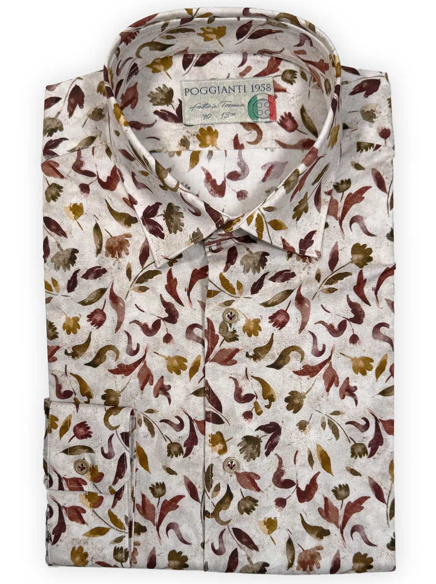 Poggianti Shirts Poggianti - Shirt - Off White Floral Print