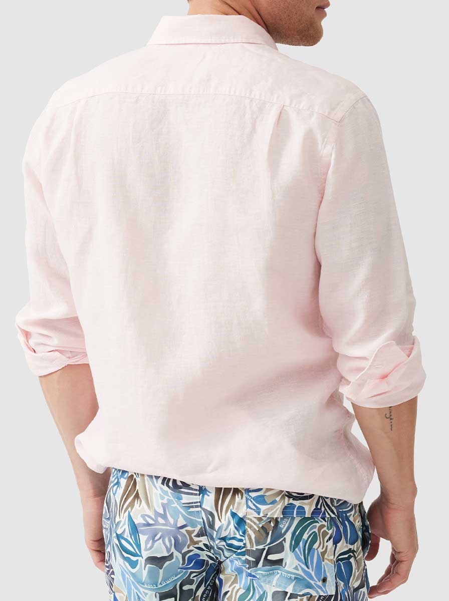 Rodd and Gunn Shirts Rodd & Gunn - Coromandel Sports Fit Linen Rose Water Shirt