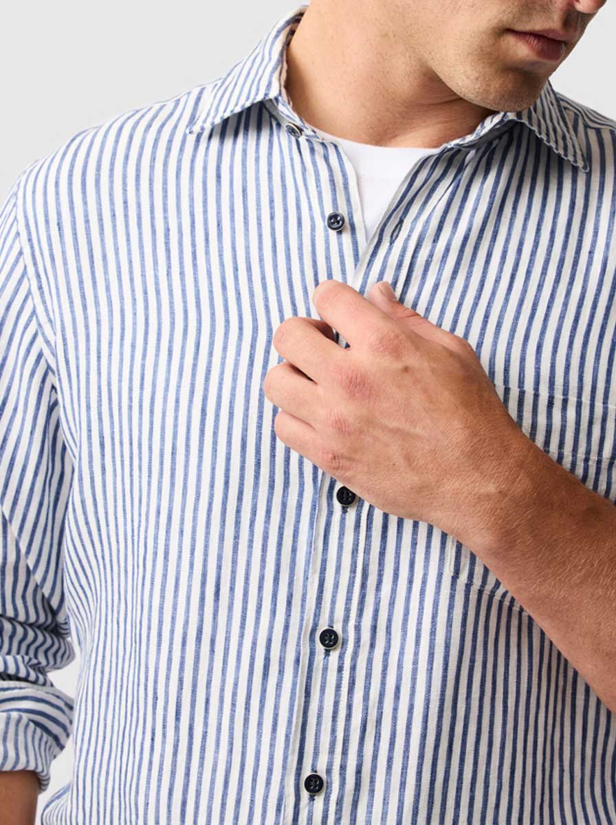Rodd and Gunn Shirts Rodd & Gunn - Port Charles Sports Fit Deep Ocean Shirt