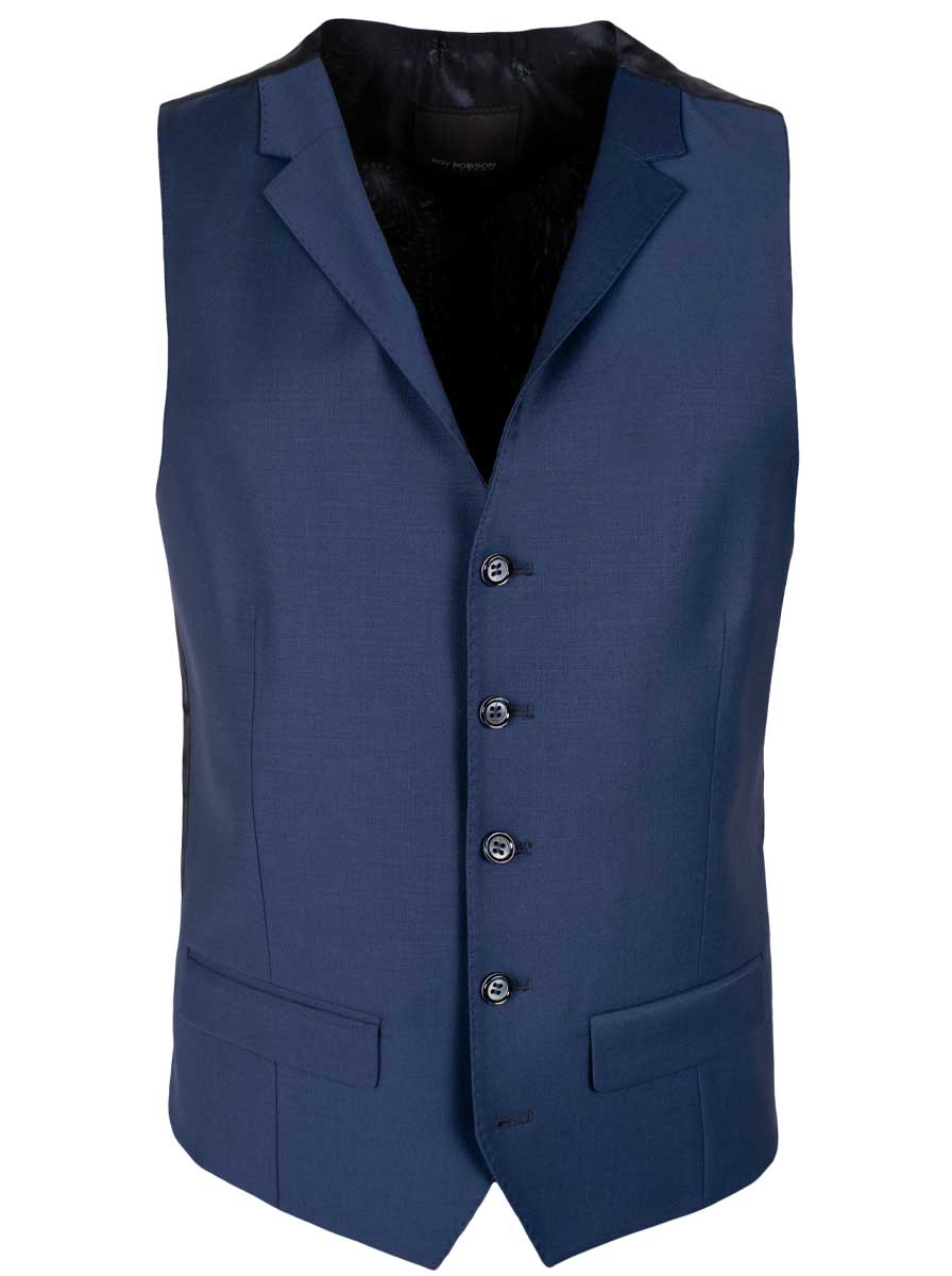 Roy Robson Chinos/Trousers Roy Robson - Suit Waistcoat - Blue Wool Stretch
