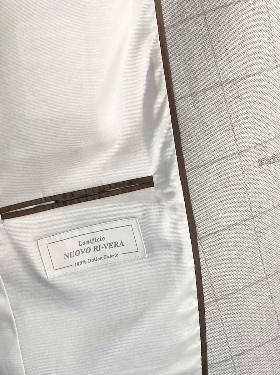 Roy Robson Jacket/Blazer Roy Robson - Cotton/Linen Checked Beige Blazer