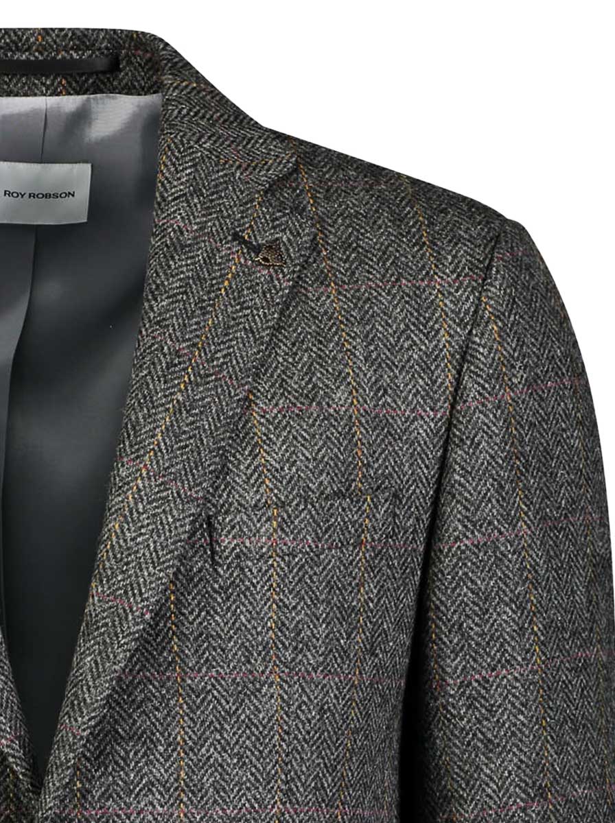 Roy Robson Jacket/Blazer Roy Robson - Shetland Tweed Grey Check Blazer