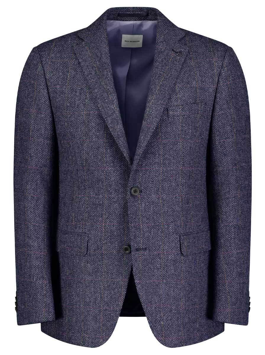 Roy Robson Jacket/Blazer Roy Robson - Shetland Tweed Navy Check Blazer