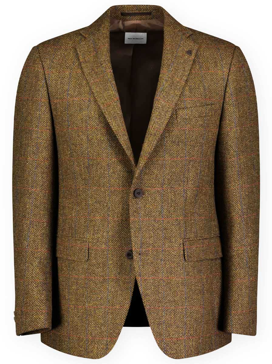 Roy Robson Jacket/Blazer Roy Robson - Shetland Tweed Tan Check Blazer