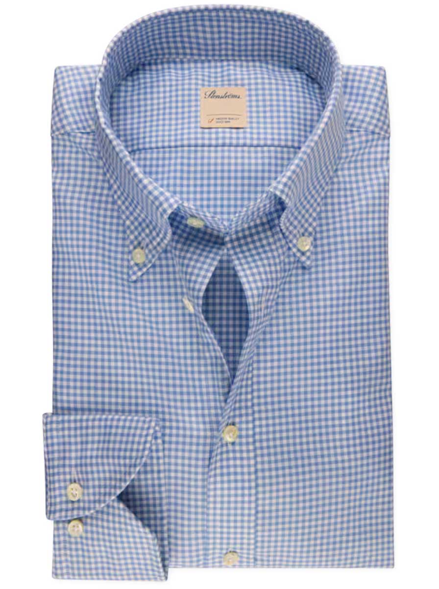 Stenströms Shirts Stenströms - Blue Check Oxford Shirt