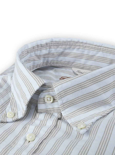 Stenströms Shirts Stenströms - Fitted Body Button Down Striped Oxford Shirt