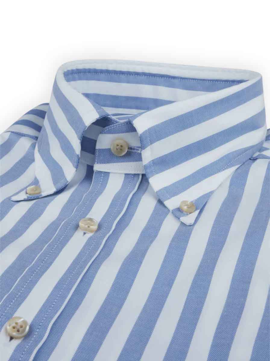 Stenströms Shirts Stenströms - Fitted Body Button Down Striped Oxford Shirt