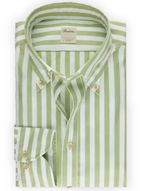 Stenströms Shirts Stenströms - Fitted Body Button Down Striped Oxford Shirt