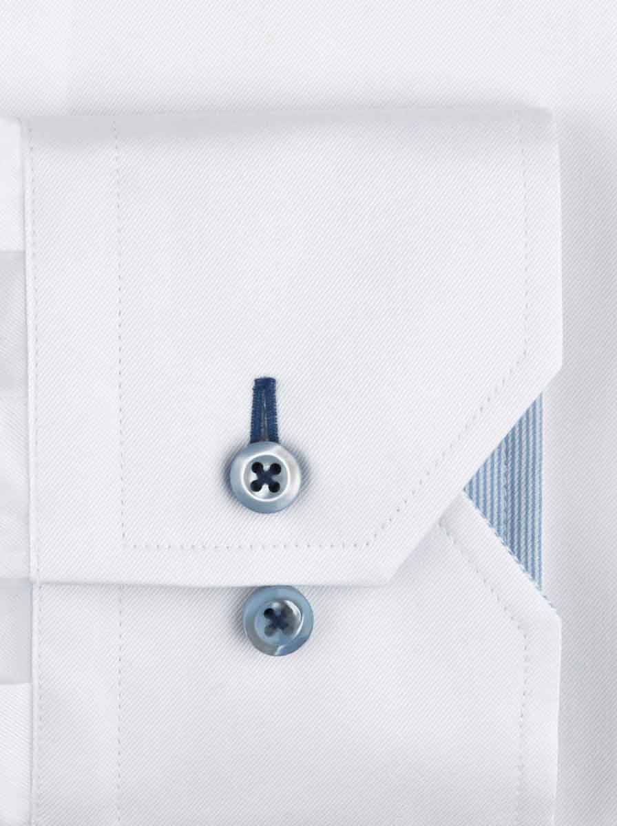 Stenströms Shirts Stenströms - Fitted Body Shirt With Contrast Trim - Colour White