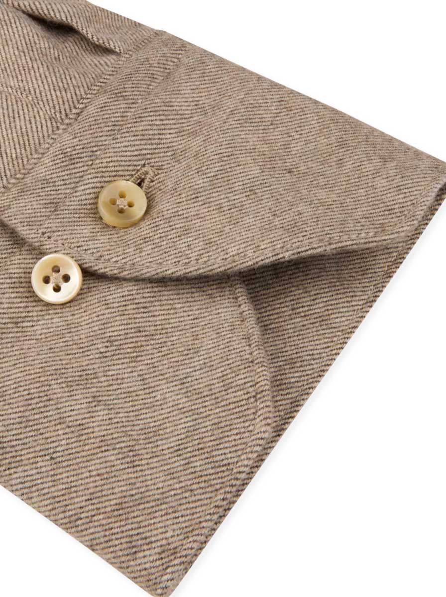 Stenströms Shirts Stenströms - Flannel Twill Beige Shirt