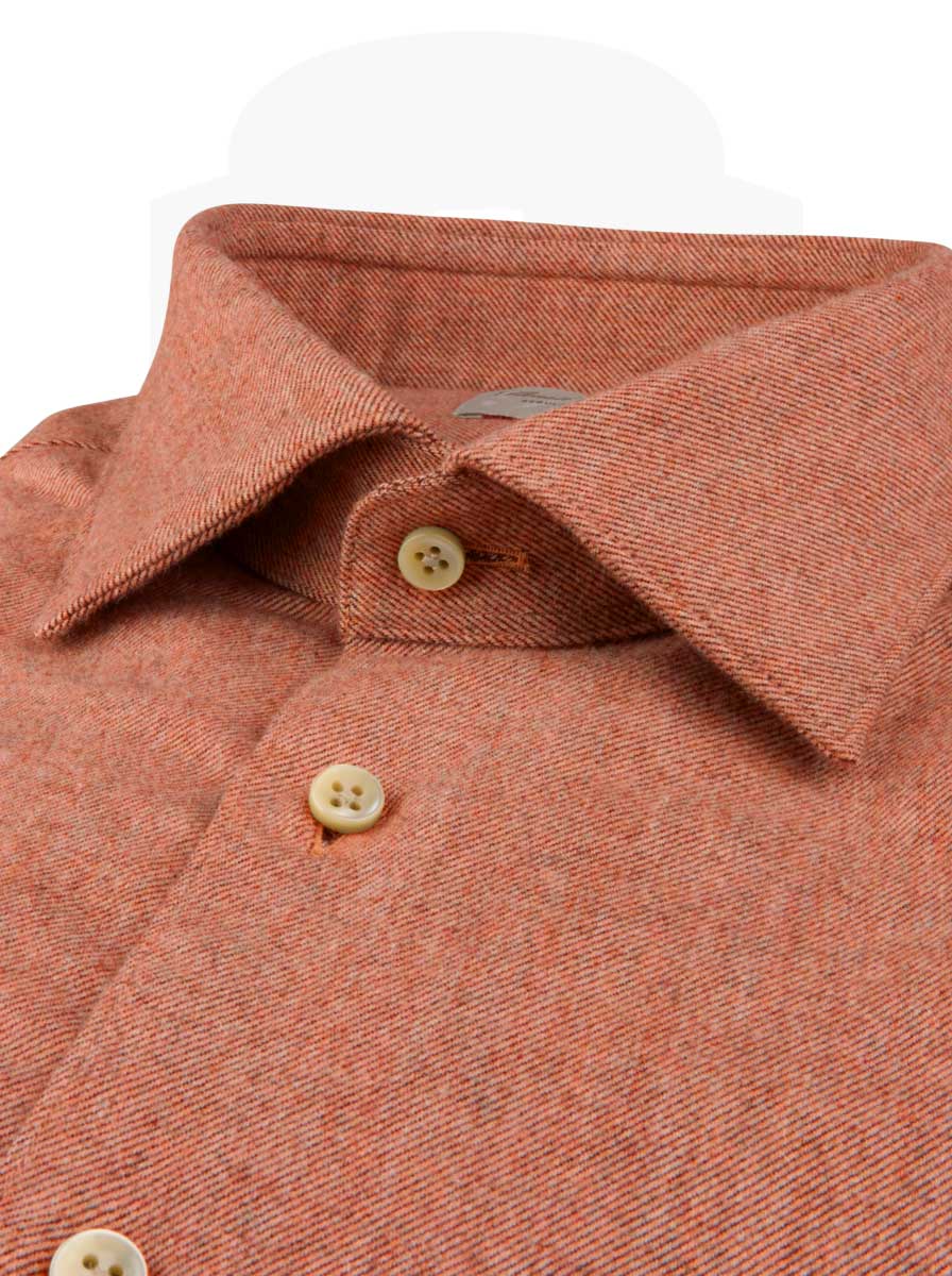 Stenströms Shirts Stenströms - Flannel Twill Orange Shirt