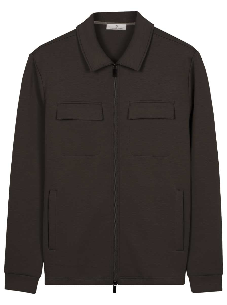 Thomas Maine Knitwear & Jumpers Thomas Maine - Sweatshirt Full Zip Brown Cotton Blend