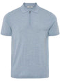 Thomas Maine Polo & T-Shirts Thomas Maine - Knitted Polo With Zip in Sky Blue