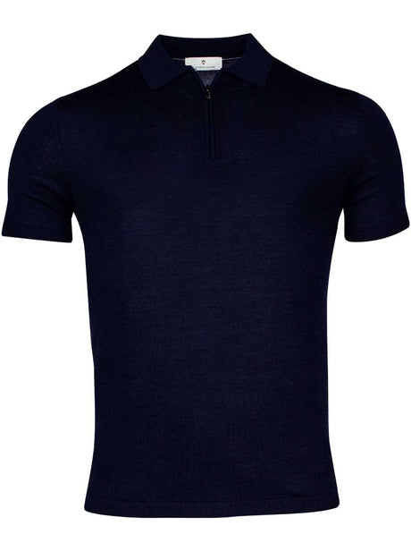 Thomas Maine Polo & T-Shirts Thomas Maine - Technical Polo with Zip in Navy