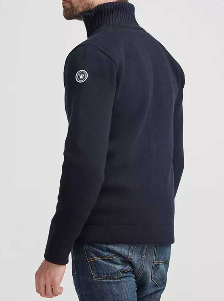 Holebrook Knitwear & Jumpers Holebrook - Måns Zip Knitted Windproof Navy Sweater