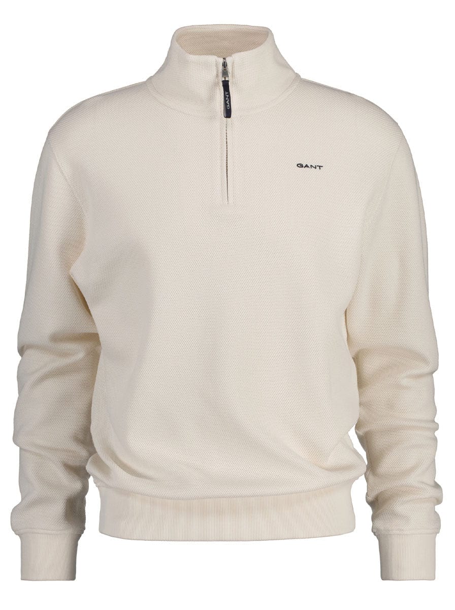 Gant Knitwear & Jumpers Gant - Waffle Textured Half Zip Mock Neck Jumper