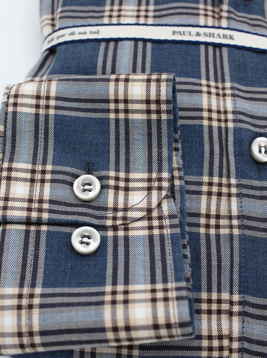 Paul & Shark Shirts Paul & Shark - Flannel Check Button Down Collar Shirt